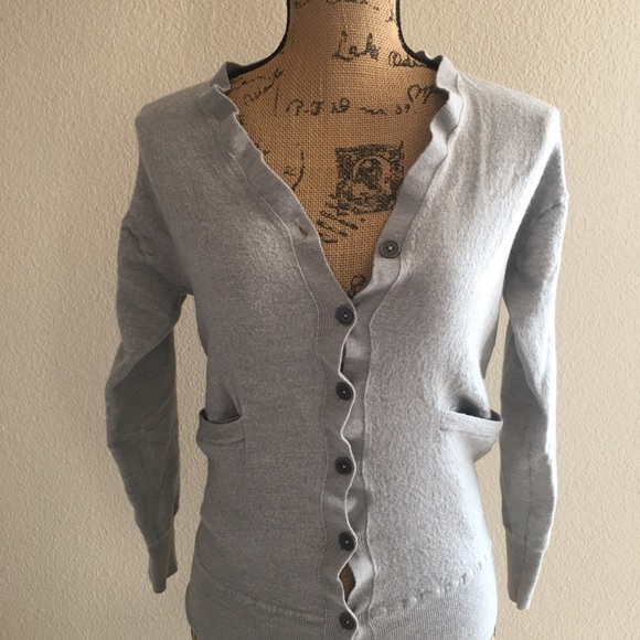 Alexander Wang grey wool cardigan w/ cutout sm - Picture 3 of 10